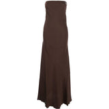Abito lungo senza spalline in marrone Forte forte - donna 