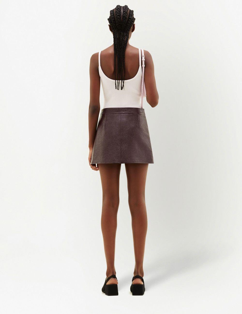 Gonna mini con logo in marrone Courrèges - donna 