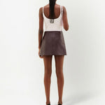 Gonna mini con logo in marrone Courrèges - donna 