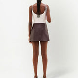 Gonna mini con logo in marrone Courrèges - donna 