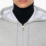 Felpa mélange con cappuccio in grigio Brunello cucinelli - uomo 