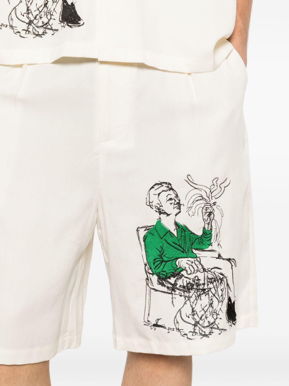 Pantaloncini con stampa grafica in bianco Kidsuper - uomo 