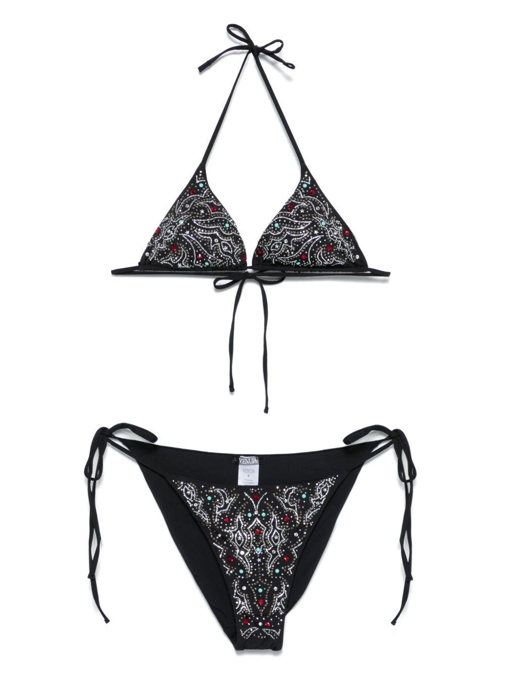 Set bikini a triangolo con decorazione in nero Venuja - donna 
