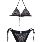 Set bikini a triangolo con decorazione in nero Venuja - donna 