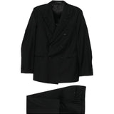 Completo doppiopetto in lana in nero Caruso - uomo 
