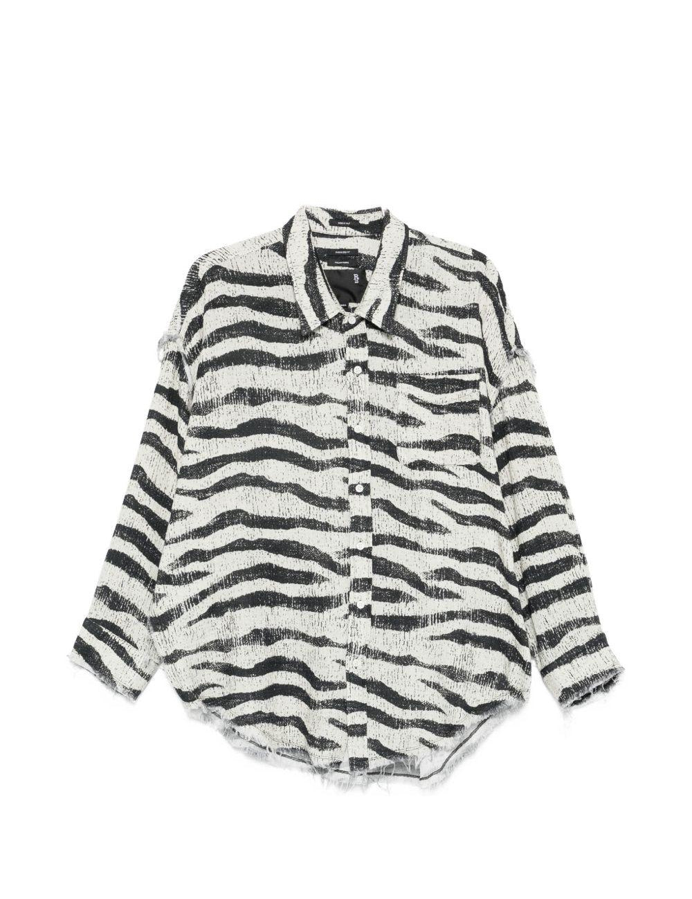 Camicia zebrata in bianco e nero R13 - donna 