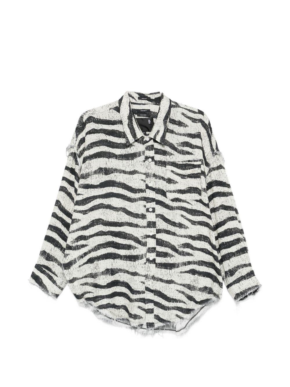 Camicia zebrata in bianco e nero R13 - donna 