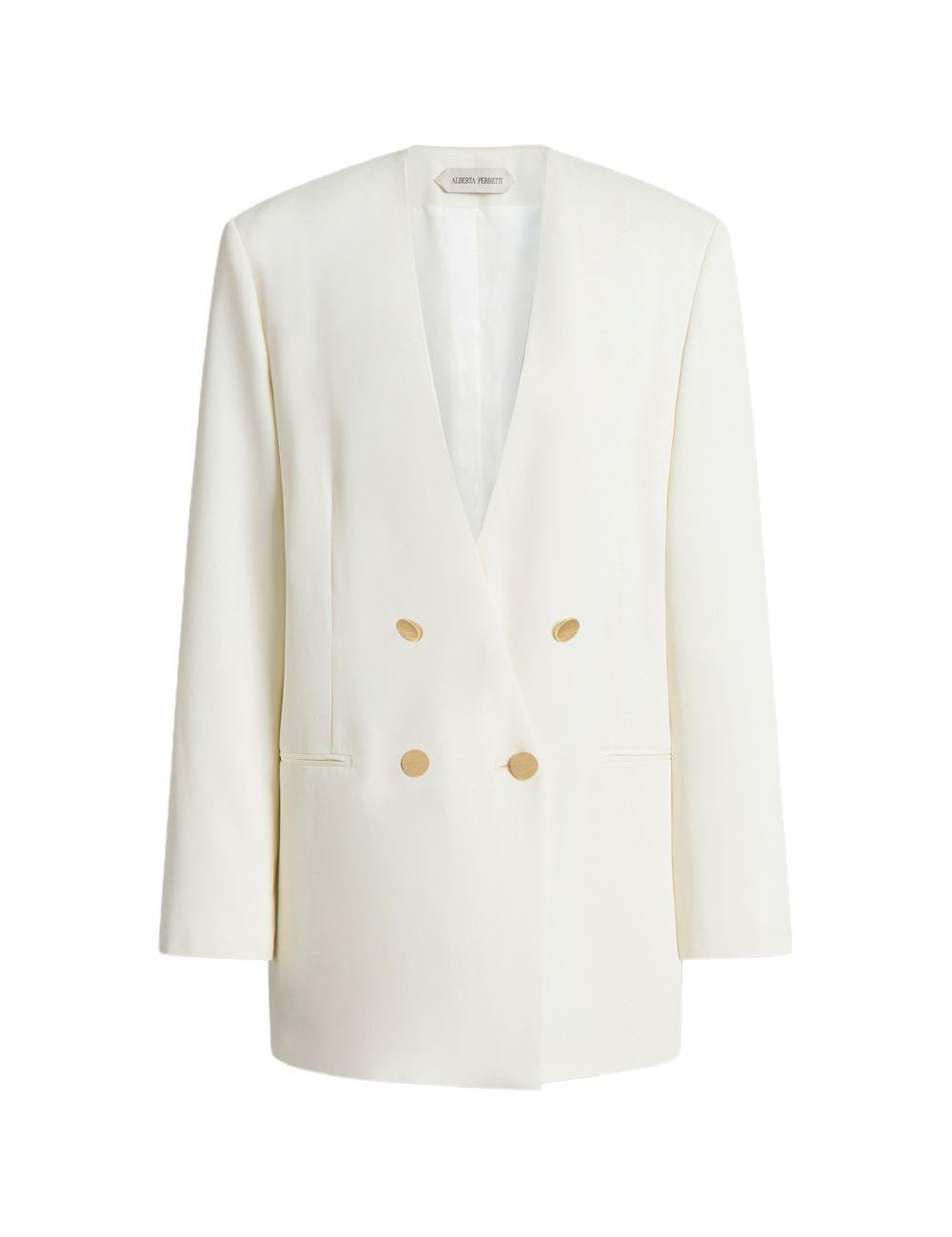 Blazer doppiopetto in avorio Alberta Ferretti - donna 