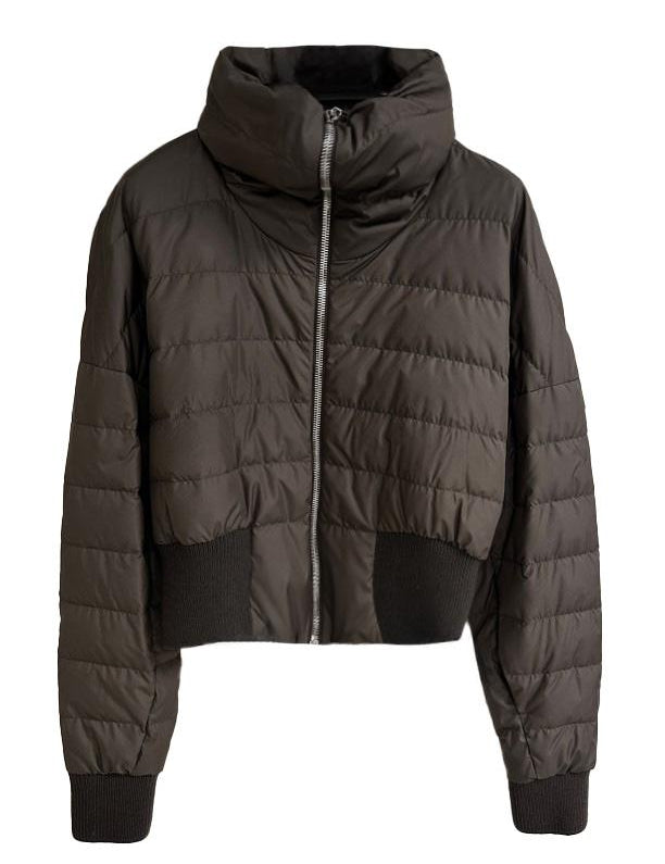 Giacca crop trapuntata in marrone Rick Owens x Moncler - unisex<BR/> 