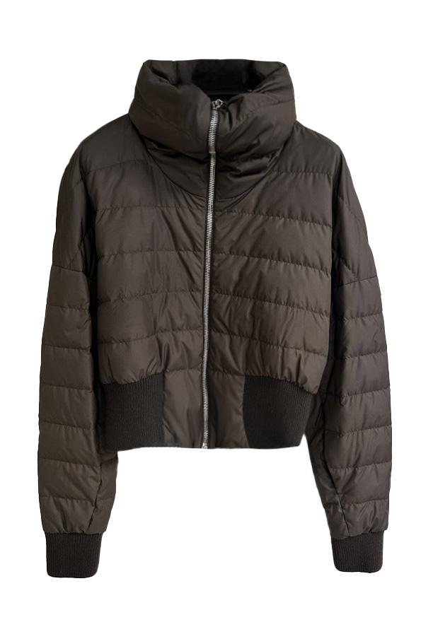 Giacca crop trapuntata in marrone Rick Owens x Moncler - unisex<BR/> 