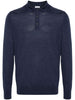 Polo a maniche lunghe in blu Caruso - uomo