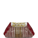 Borsa Blossom in vernice con cristalli in bordeaux Dries Van Noten - donna 
