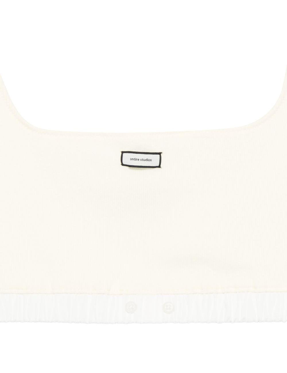 Top crop con logo in bianco Entire studios - donna 