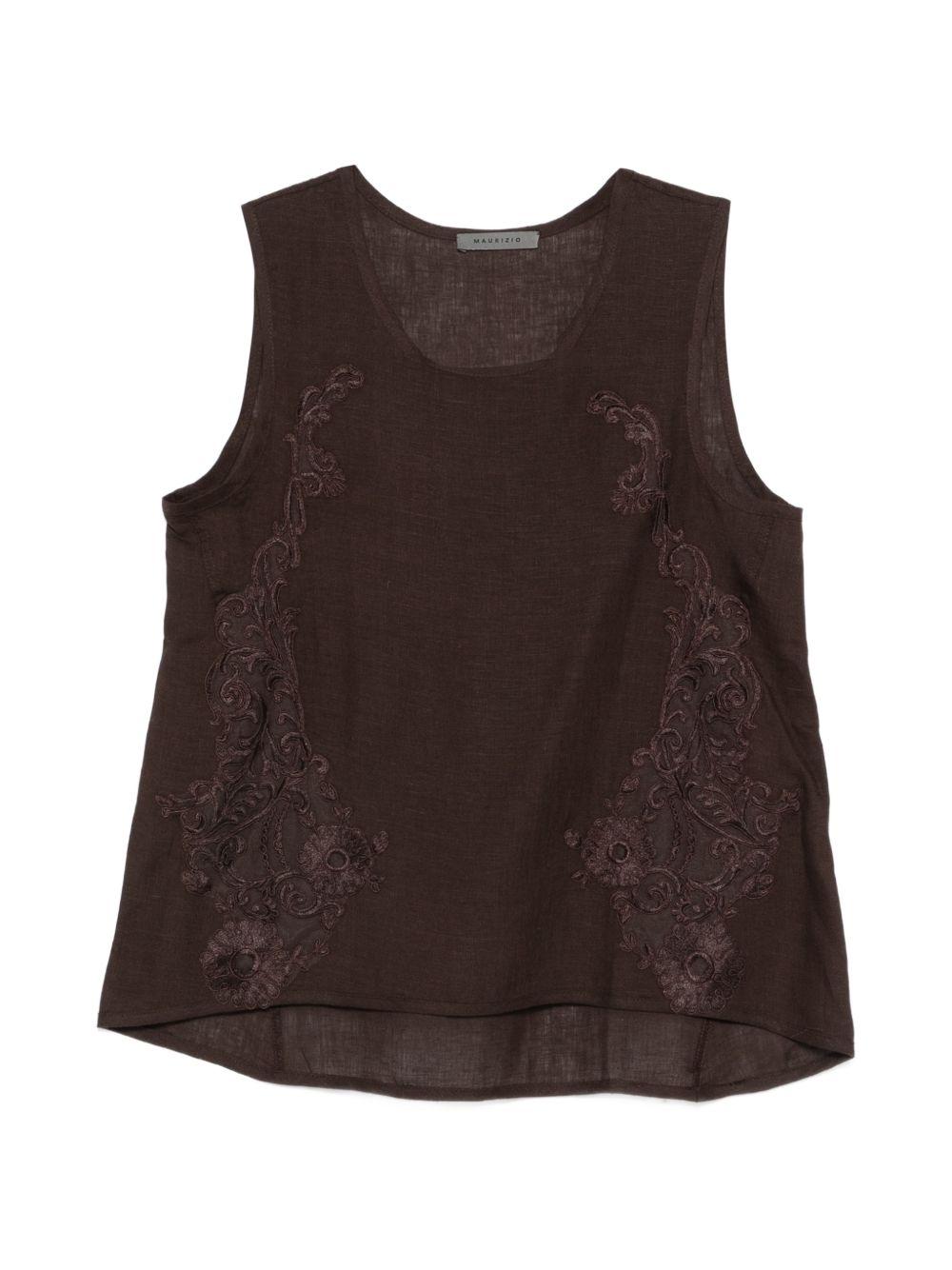 CANOTTE con ricamo in marrone Maurizio - donna 