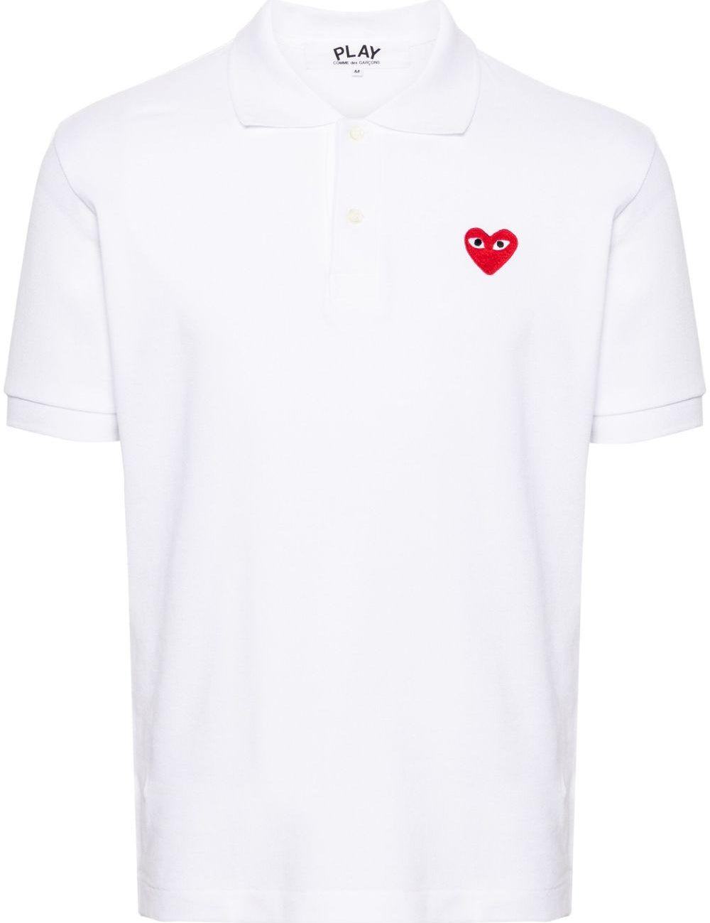 Polo con applicazione in bianco Comme des garcons play - uomo 