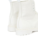 Stivaletti alti con lacci in bianco MM6 x Dr. Martens - donna 
