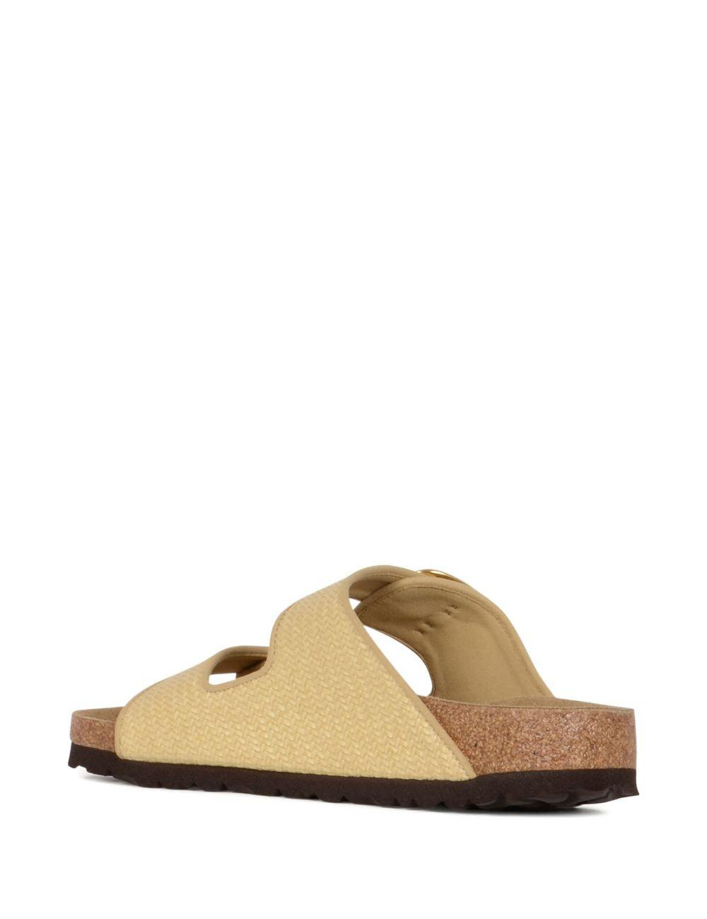 Ciabatte in raffia con fibbia grande arizona in beige Birkenstock - donna 