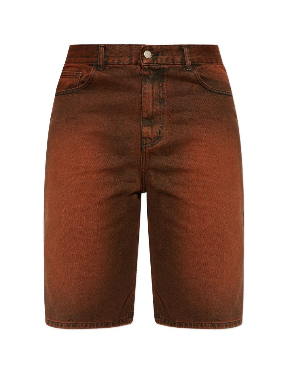 Shorts con ricamo in marrone Carne bollente - uomo 