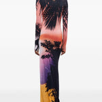 Abito maxi con stampa e cristalli multicolore Rabanne - donna 