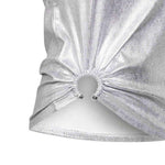 Top con orlo asmmetrico in argento Rabanne - donna 