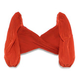 Top corto plissettato in rosso mattone Zimmermann - donna 