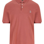 Polo con logo in rosa Brunello cucinelli - uomo 