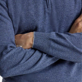 Maglione con mezza zip in blu Brunello cucinelli - uomo 