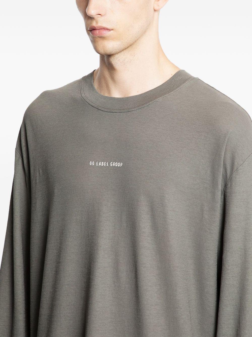 T-shirt a maniche lunghe in grigio 44 label group - uomo 