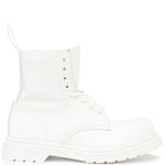 Stivaletti alti con lacci in bianco MM6 x Dr. Martens - donna 