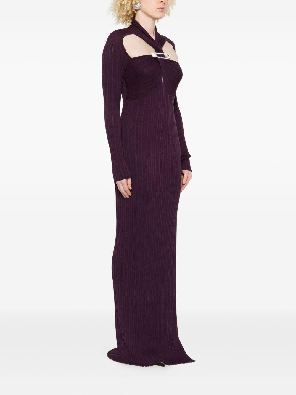 Abito maxi con cut-out in viola Giuseppe di morabito - donna 