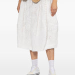 Gonna midi in pizzo floreale in bianco Comme des garcons - donna 