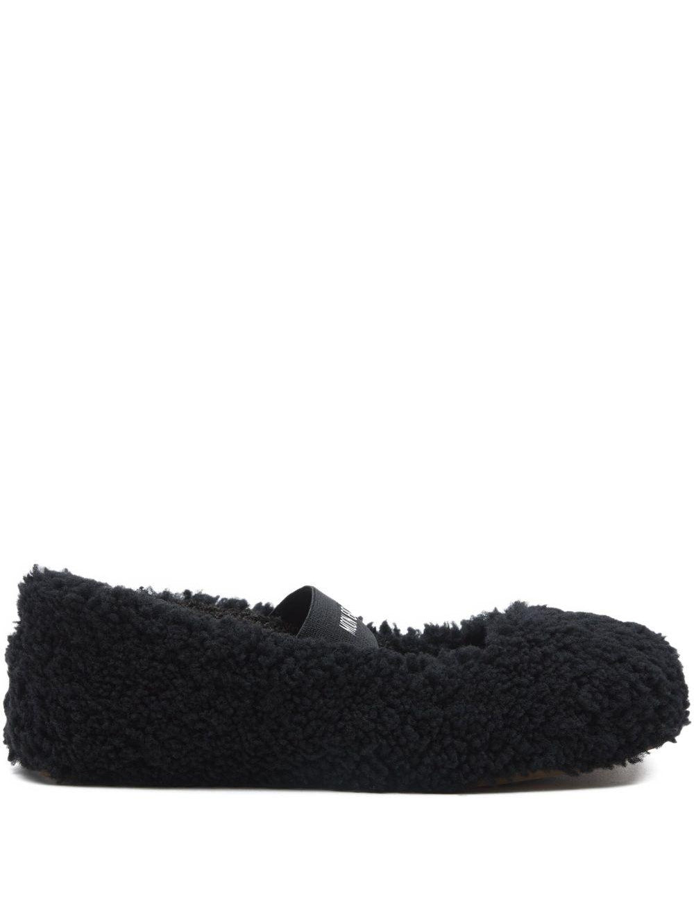 Ballerine in shearling in nero Moon boot  - donna 