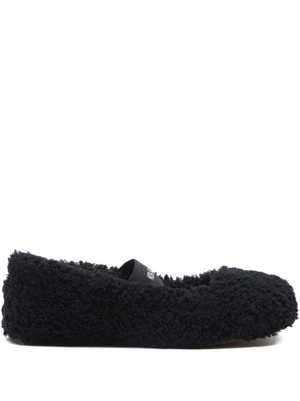 Ballerine in shearling in nero Moon boot  - donna 