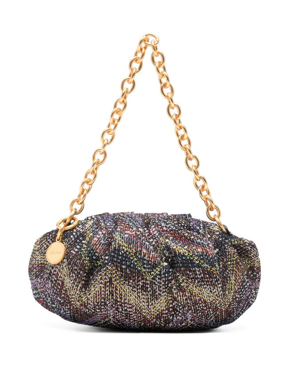 Borsa con manico a catena multicolore Missoni - donna 