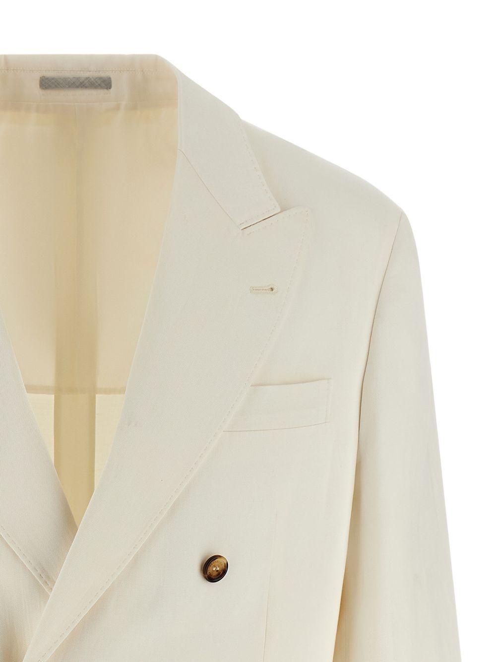 Blazer doppiopetto in beige Brunello cucinelli - uomo 