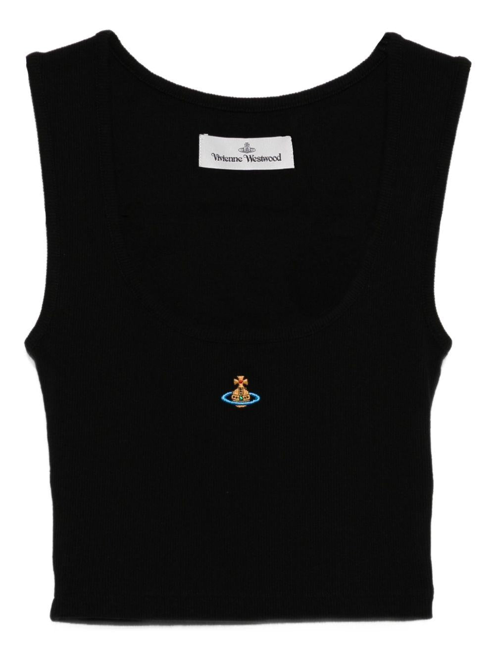 Canotta con logo Orb in nero vivienne westwood - donna 