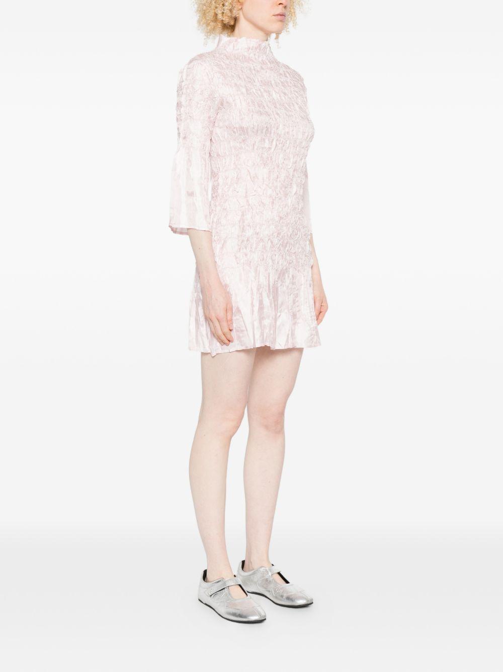 Abito mini con ruches in rosa chiaro GONGDID DESIGN - donna 