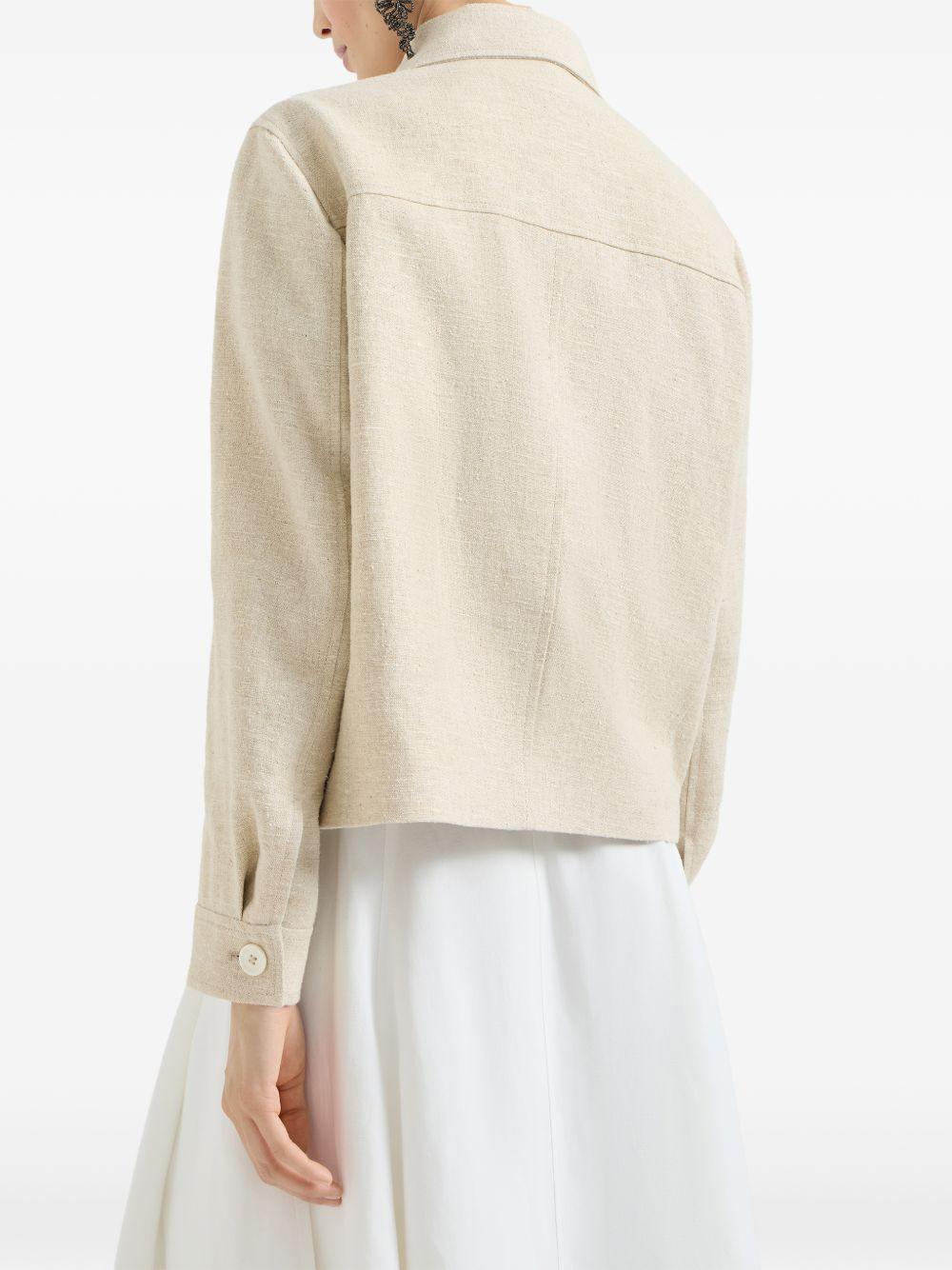 Caban crop con monile in beige Brunello Cucinelli - donna 