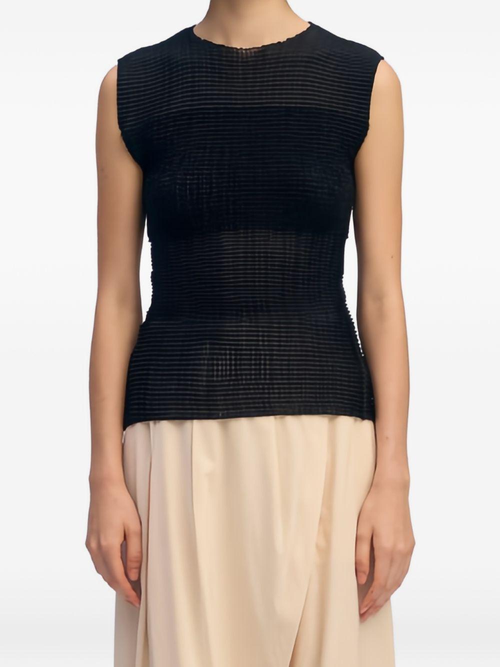 Top plisettato sheer in nero Issey Miyake - donna 