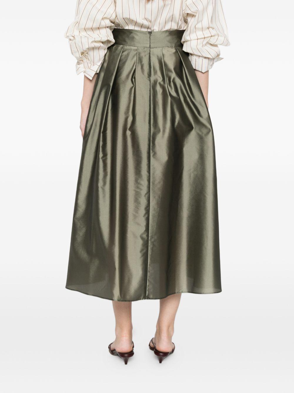Gonna midi con pieghe effetto in verde 's maxmara - donna 