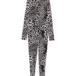 Tuta a collo alto con stampa leopardata in grigio Norma kamali - donna 