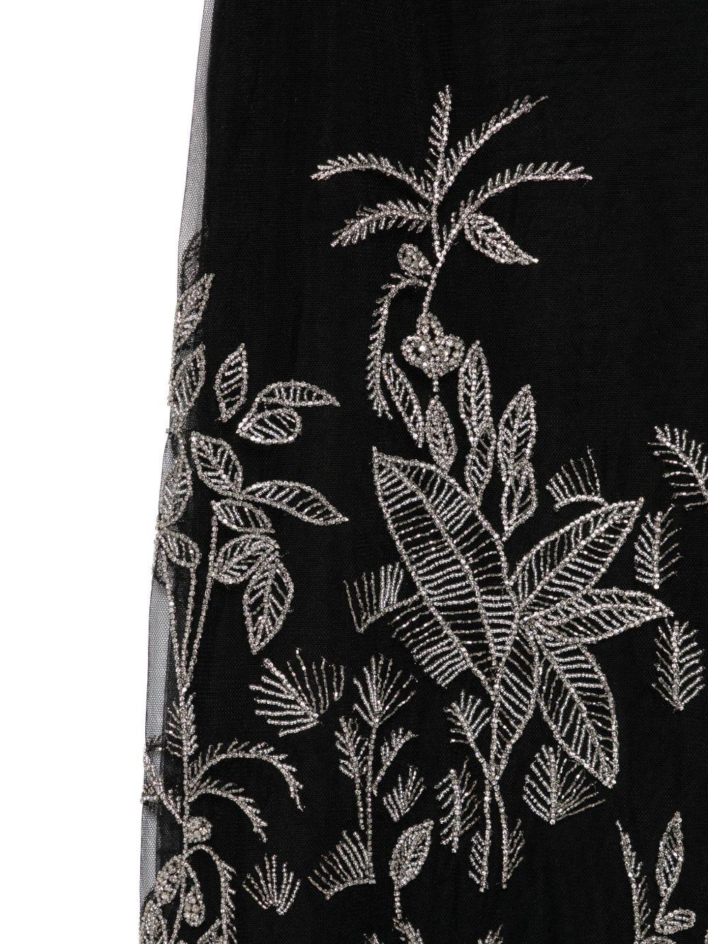 Gonna midi con ricamo a fiori in nero Costarellos - donna 