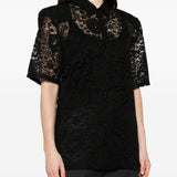 Camicia in pizzo floreale in nero Venuja - donna 