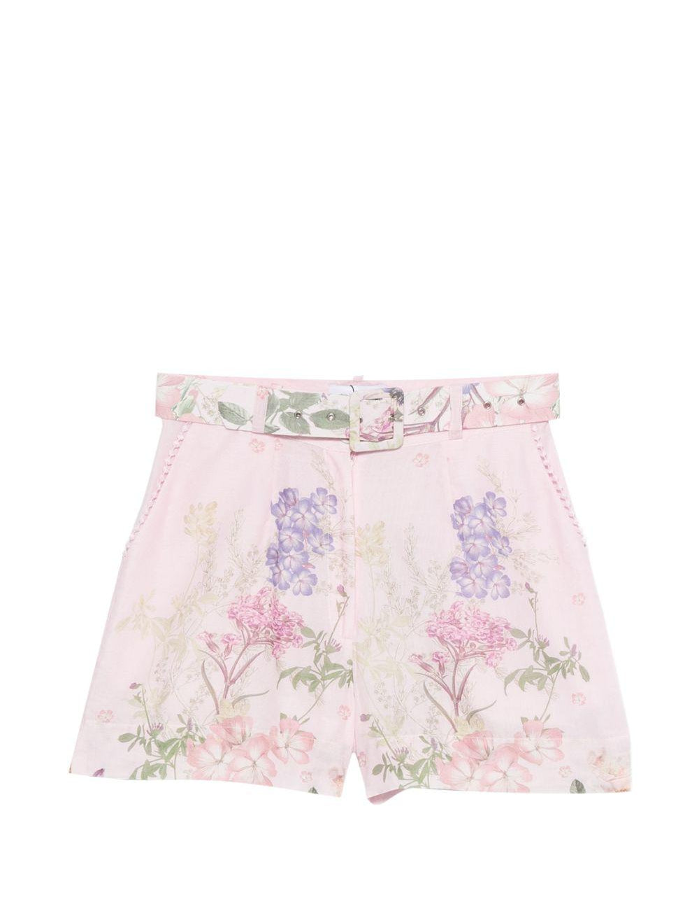 Pantaloncini con cintura e stampa floreale in rosa Charo ruiz ibiza 1989 - donna 