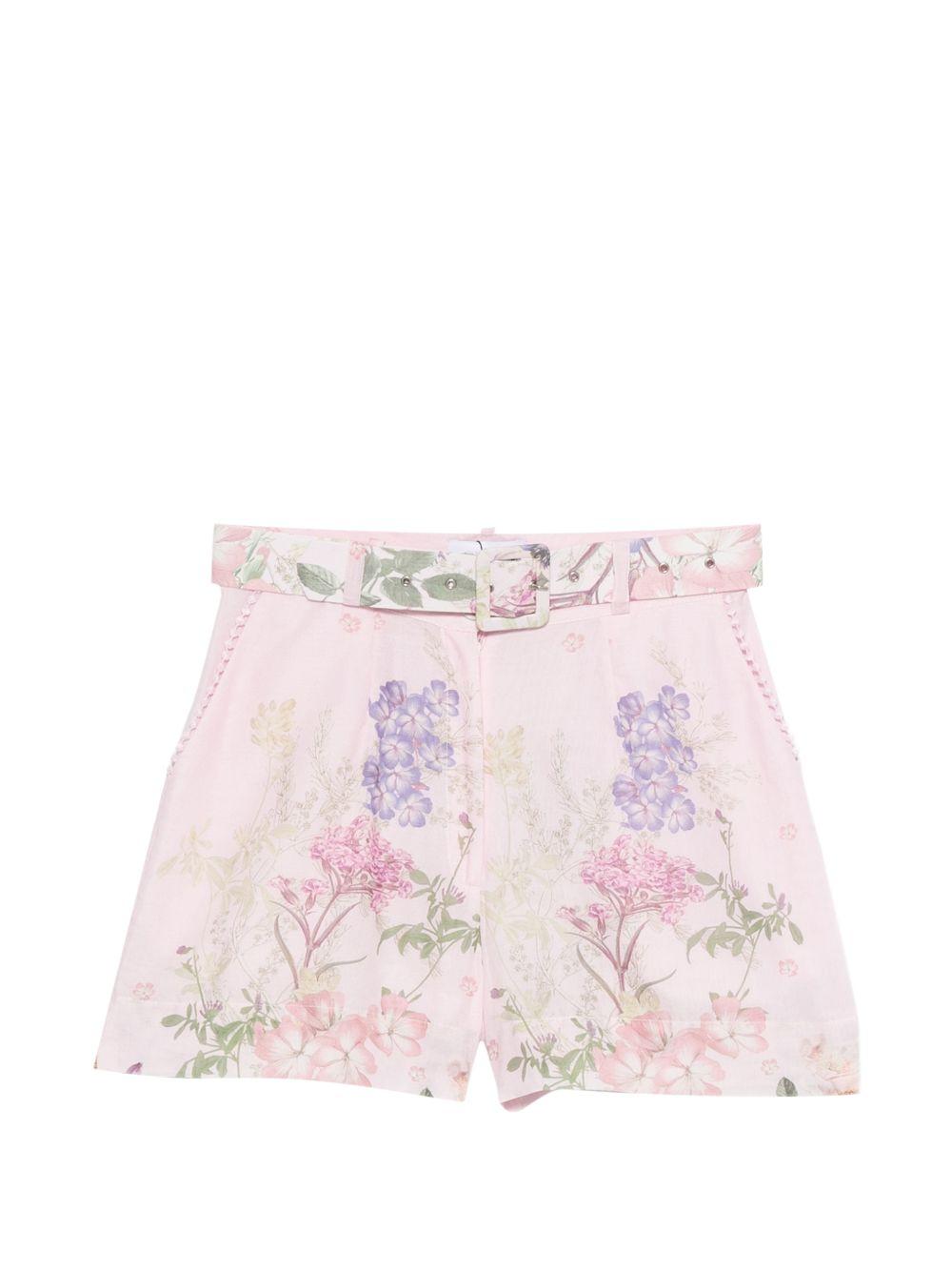 Pantaloncini con cintura e stampa floreale in rosa Charo ruiz ibiza 1989 - donna 