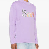 T-shirt con ricamo in viola - uomo 