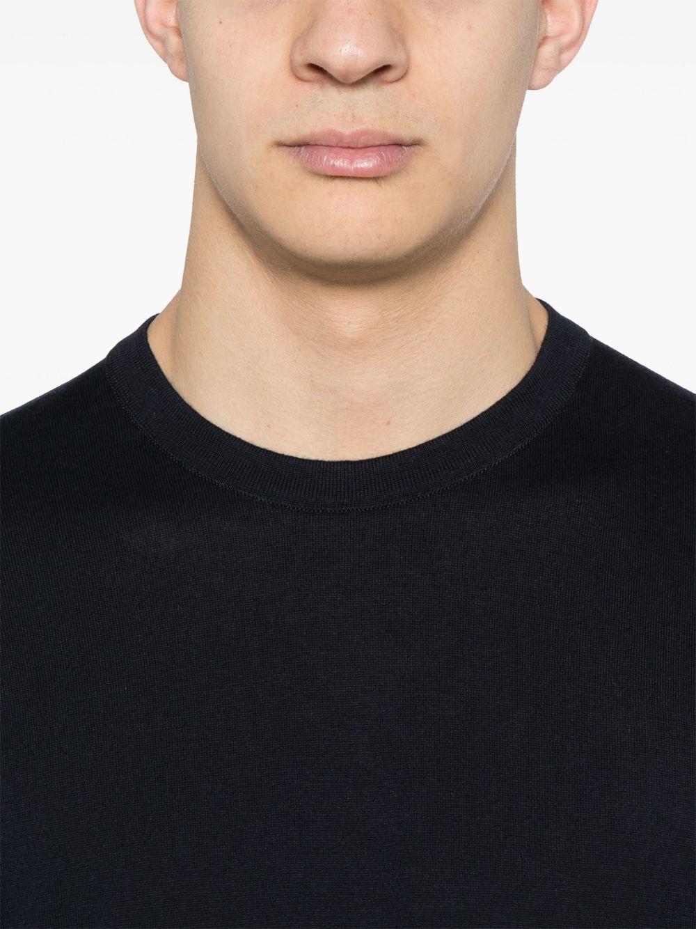T-shirt girocollo in blu John smedley - uomo 