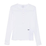 T-shirt a maniche lunghe con bottoni in bianco Rhude - uomo 