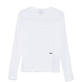 T-shirt a maniche lunghe con bottoni in bianco Rhude - uomo 