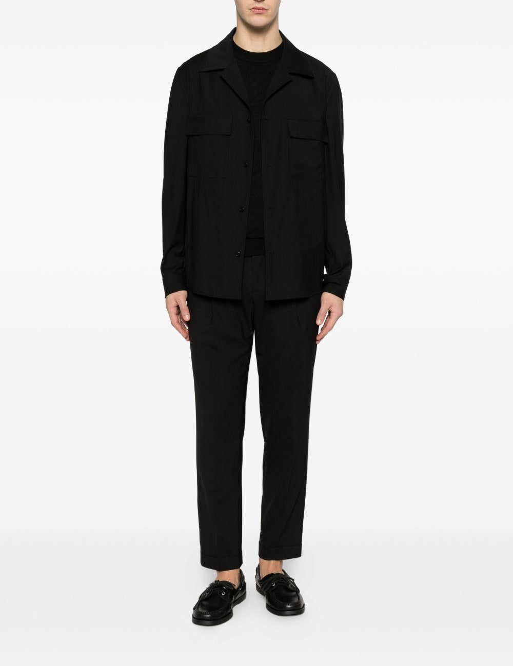 Pantaloni tiberio con pieghe in nero Briglia 1949 - uomo 